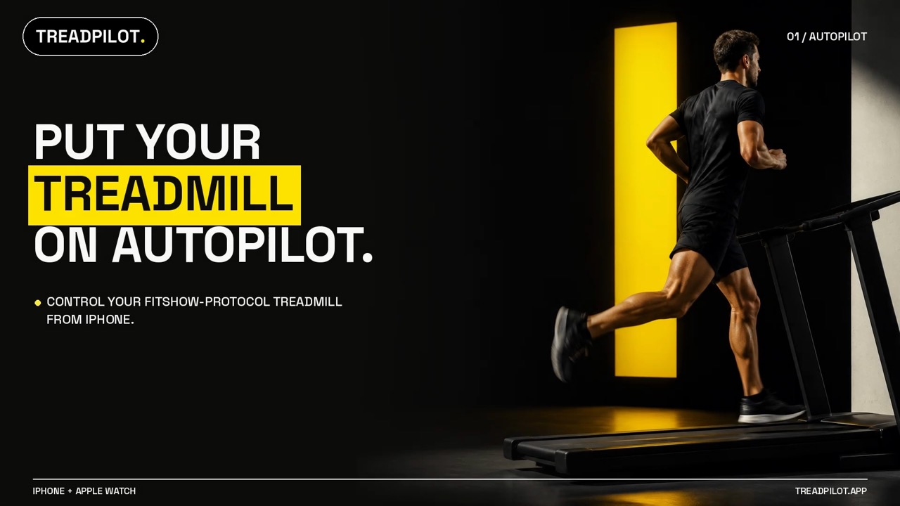TreadPilot campaign artwork: put your treadmill on autopilot